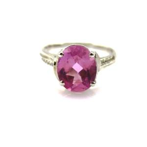 Quality Women Jewelry 925 Silver 9mmx11mm Oval Pink Cubic Zircon Ring(R130) wholesale