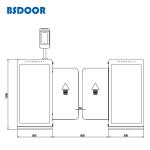 Fast Swing Lane Luggage RS232 Automatic Systems Turnstiles Half Height Glass