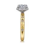 18K 14K 10K Solid Gold Customized Lab Created Diamond Halo Engagement Rings