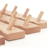 Living Room 5PCS Wooden Wall Hooks For Hanging Clothes , Wooden Crafts Supplies