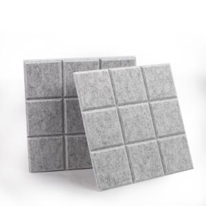Quality Square Carved Polyester Acoustic Panels 48 Pure Colors 600x600mm wholesale