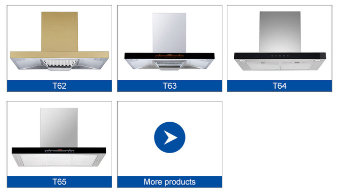 Stainless Steel T Shaped Range Hood with 250W Motor Ducted Wall Mount Installation Low Noise