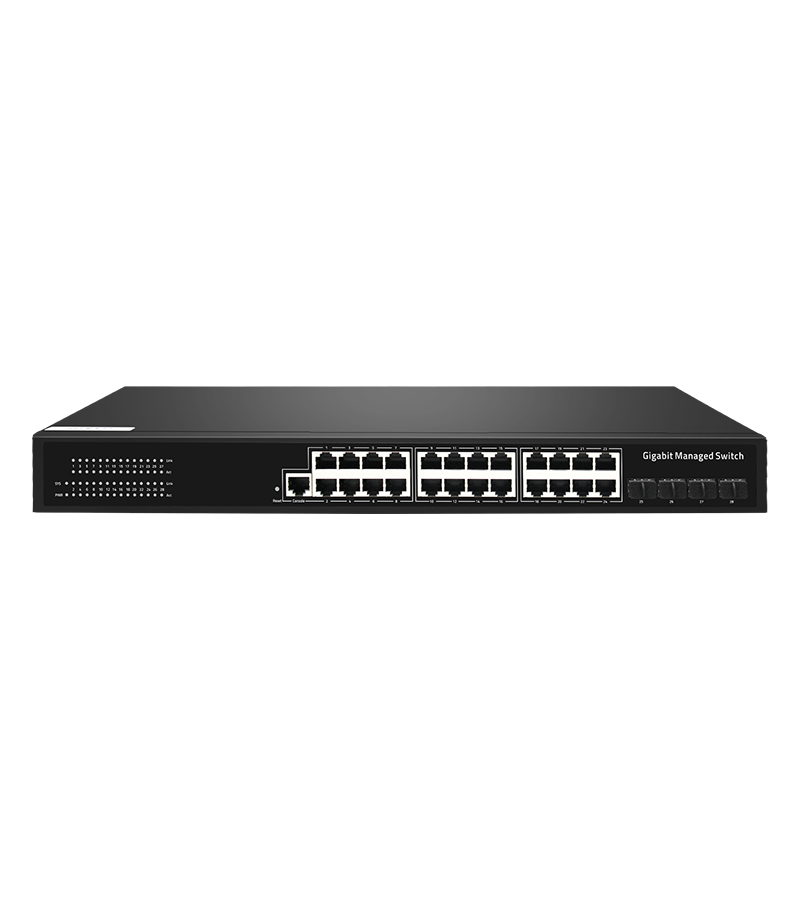 FCC Certified 1G Capacity 24 Fiber SFP RJ45 Networking Switch with 10/100/1000Mbps Transmission Rate and Private Mold