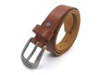 Casual 7/8” Womens Genuine Leather Belt With Anti - Silver Carved Buckle