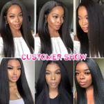 Handcraft Customized Human Hair Wigs Straight Realistic Hairline