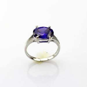Quality 925 Sterling Silver Oval Purple Cubic Zirconia Ring(F65) wholesale