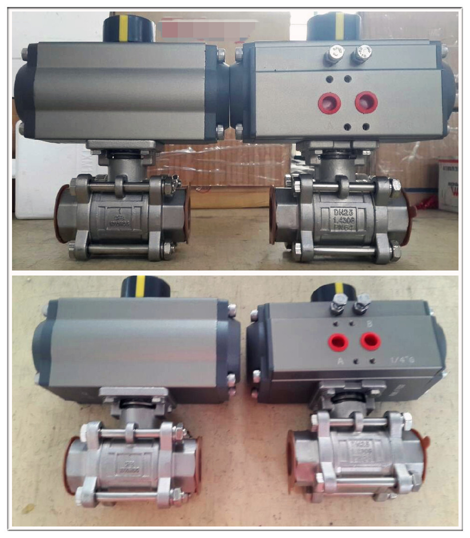Stainless Steel Sanitary Ball Valve with 90° Pneumatic Actuator