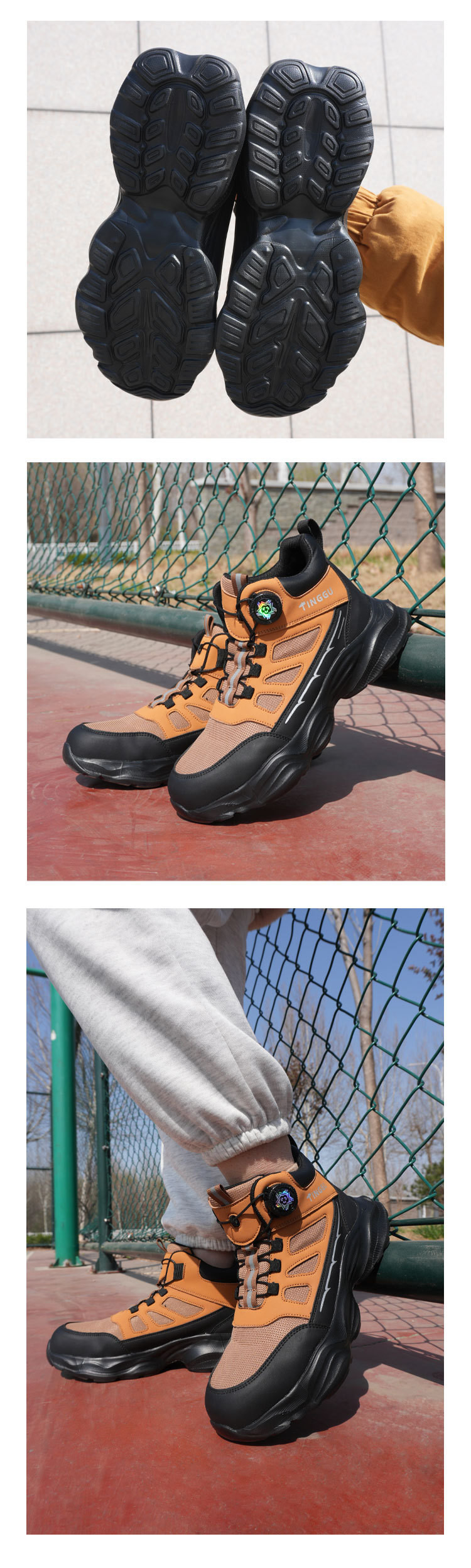 Unisex Microfiber Leather Work Shoes Steel Toe Anti Smashing Construction Safety Shoes
