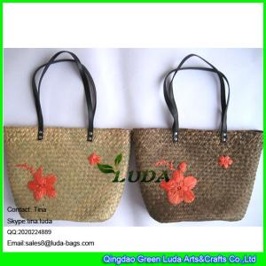 Quality LUDA new design handmade embroidery seagrass straw bags wholesale