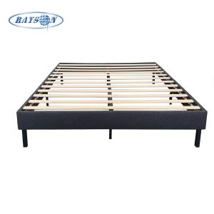 Quality Knitted Fabric Plywood Platform Beds Frame Mattress Base Gray Color wholesale