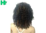 Kinky Curly Short Synthetic Wigs Natural Looking Brown Mixed Black