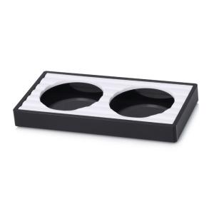 Quality 195*100*20mm black white double acrylic cups coaster for Hyatt hotel wholesale