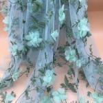 Colorful Polyester 3D flower embroidered Lace fabric for women garments