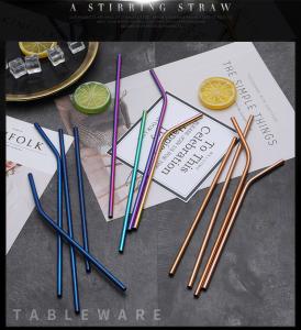 Quality Personalized Reusable Stainless Steel Straws Engraved Gold Silver Green wholesale