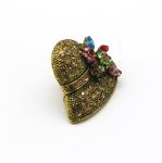 Cute Hat Shape Fashion Brooch Pin Vintage Gold For Women 2.5cm×3.5cm