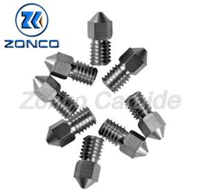 Quality M6 1.75mm 0.4mm Hole Tungsten Carbide Nozzle 3d Printer Wear Resistance wholesale