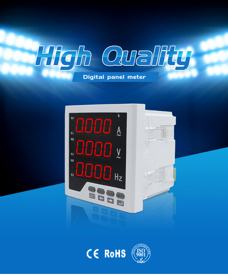 CN-UIF33 96*96 mm Single Phase A&V&Hz Multi Meter for electrical panels