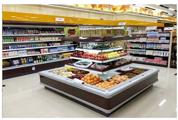 Front Multideck Open Display Chiller For Fruit And Vegetable Energy Saving