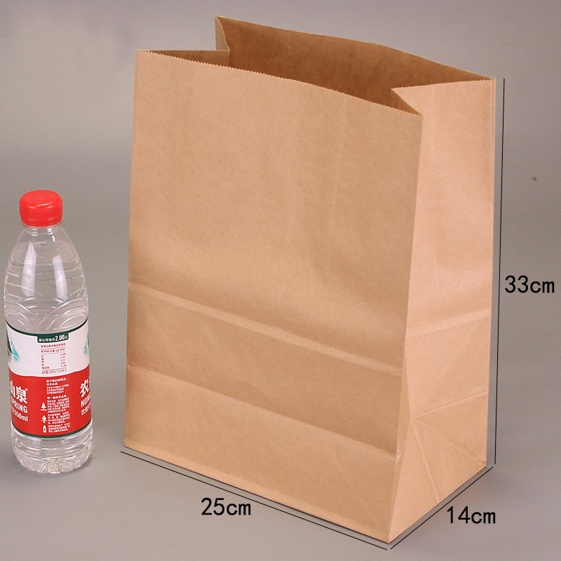 Custom Order Accepted Food Grade Kraft Paper Bag Without Handle for Bread Packaging
