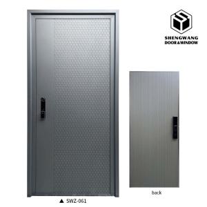 China Manual Grey Aluminum Swing Door Electronic Locking System Commercial Swing Doors on sale