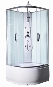 Quality White ABS Tray Chrome Profiles Bathroom Shower Cabins 900 X 900 X 2350 mm wholesale