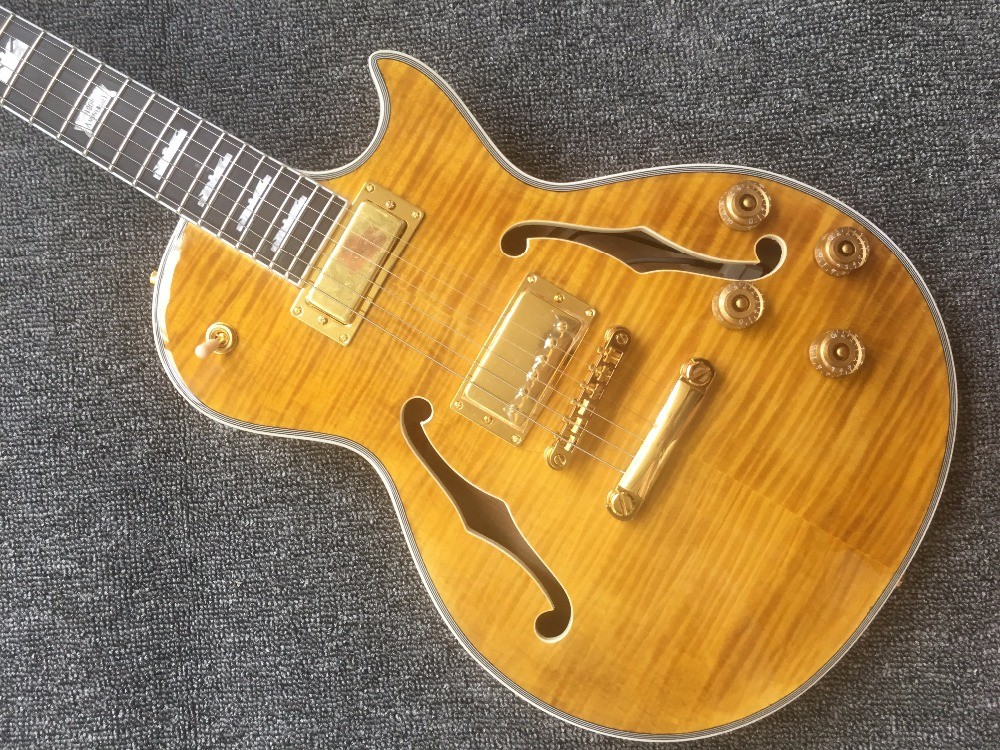 Custom Jazz Guitar,Electric Guitar, Vintage double bulging F hole