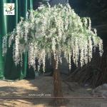 UVG walk way decoration 10ft white wisteria blossom fake trees for wedding