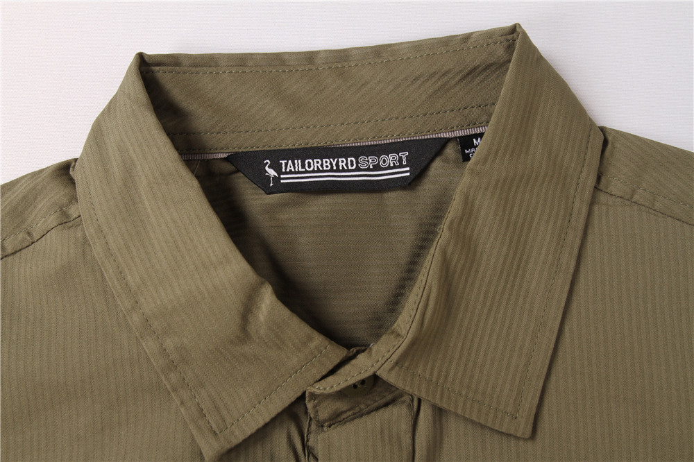 Solid Color Business Men'S Casual Stretch Shirts 59% Cotton 35% Nylon