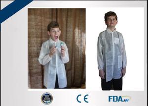 Quality Long Sleeve Non Woven Disposable Lab Coats Fluid Repellent For Children wholesale