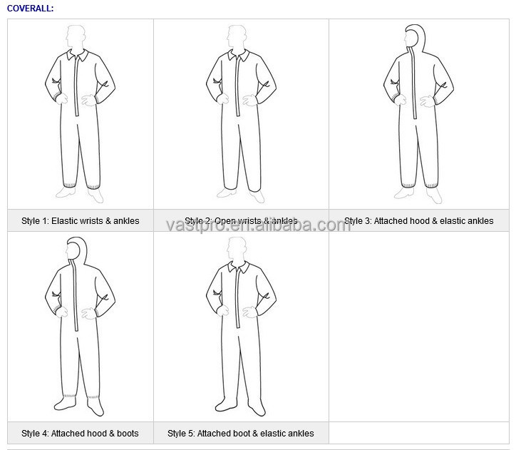 Wholesale Durable Type5&6 Industrial Microporous Hooded Protective Coverall