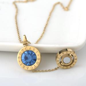Quality Crystal Necklace, Stainless Steel Crystal Necklace, Letter Carving Decorative Necklace wholesale