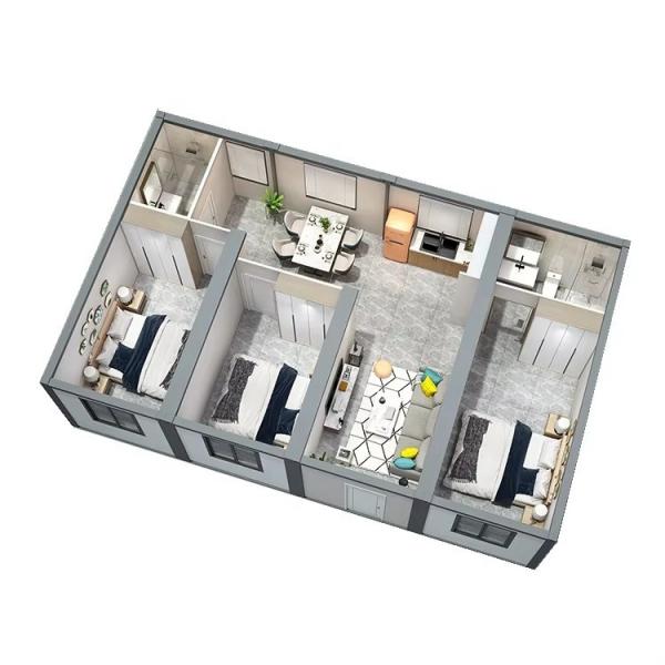 Wholesale Container House Coffee Shop Modular 3 Bedroom Two Story Houses