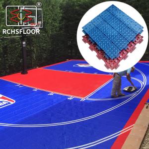 Quality Skin Textured Outdoor Sports Tiles 410g Weight Basketball Court Tiles CE RoSH wholesale