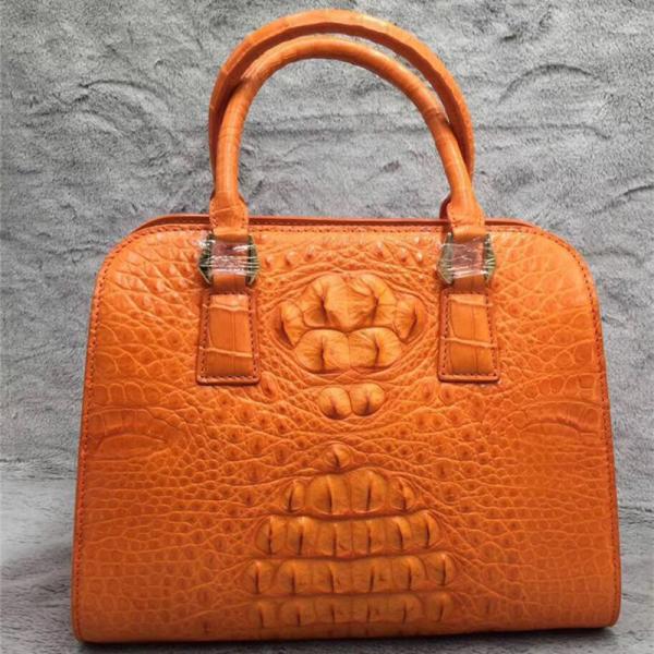 Fashion Authentic Crocodile Skin OL Lady Working Purse Female Handbag Exotic