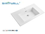 Hot Selling China Top Quality SWJ800 Stone Resin Basins Bathroom Glossy White