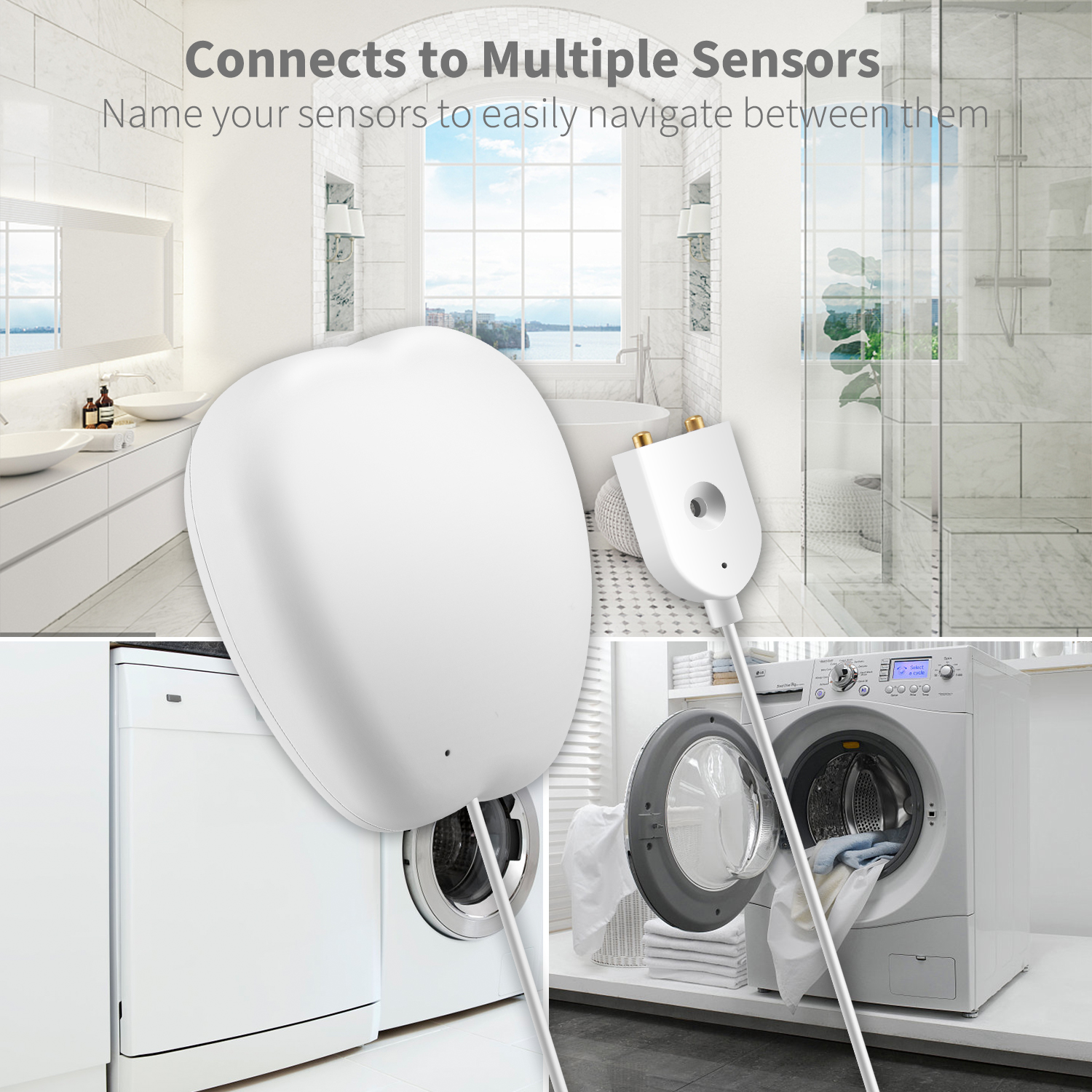 RoHS Flood Water And Overflow Alarm Tuya Water Leak Sensor 2.4GHz