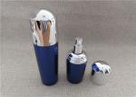 Blue Color Acrylic Lotion Dispenser , Acrylic Empty Lotion Bottles With Pump