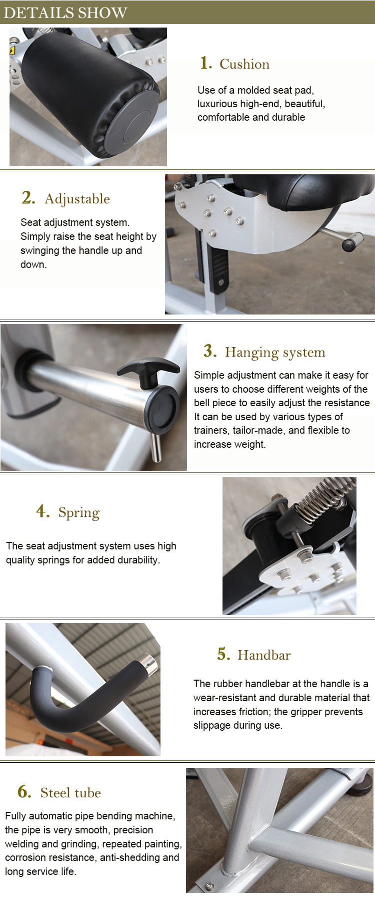 Logo Customized Hammer Strength Fitness Equipment / Seated High Row Machine