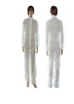 White Disposable Dust Suits Safety Garments With Collar Serged Seam