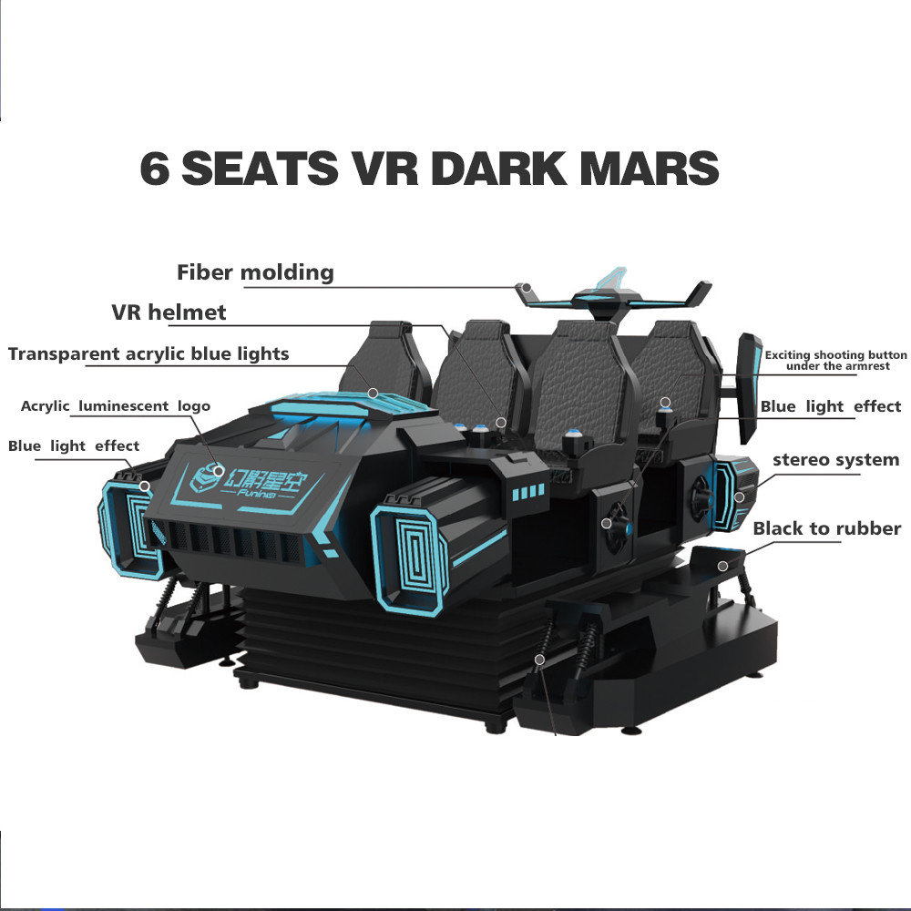 Rated load 600kg Amusement Park Products Virtual Simulators 9D Vr Cinema Machines 6 Seats