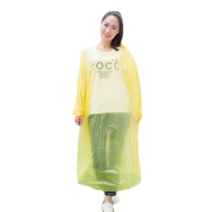 Quality Long Sleeves Womens Plastic Raincoat With Hood , Yellow Disposable Laboratory Coats wholesale
