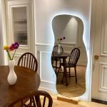 Asymmetrical Backlit Tall Lighted Mirror Floor Length Custom