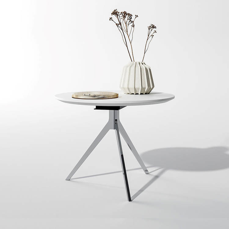 W600mm Round Conference Table Small Wooden Meeting Desk With Y Shape Leg