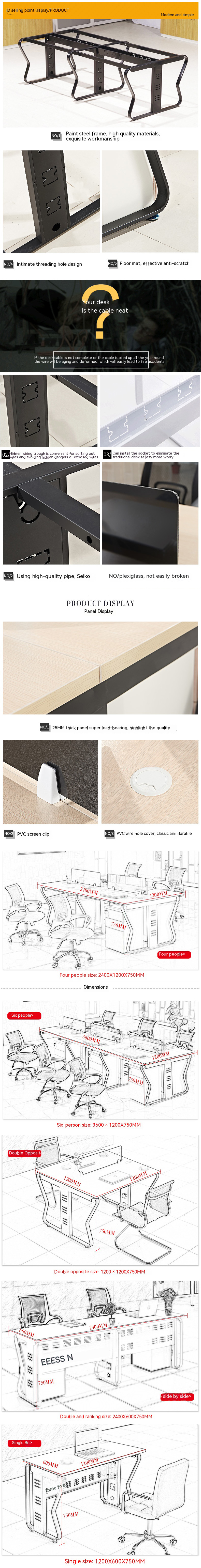 Commercial Furniture Cubicle Workstation and Staff Desk Set for Office Partition Table