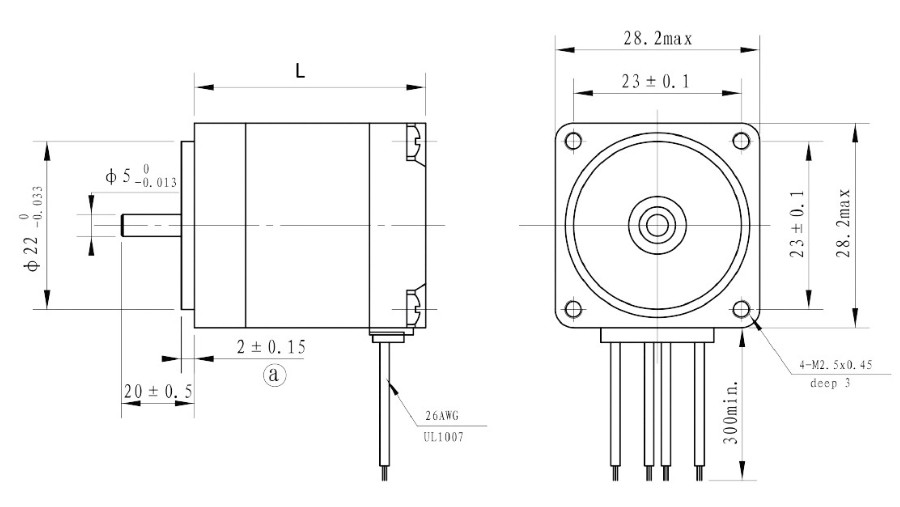 Nema 11 Hybrid Stepper Motor Low Noise 28mm 1.8 Step Angle 4 Leads 6 Wires