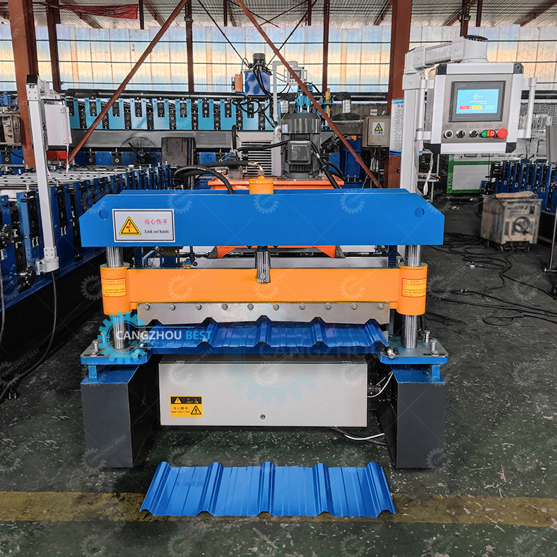 1000mm Touchscreen Metal Roofing Sheet Making Roll Forming Machine Plc Control