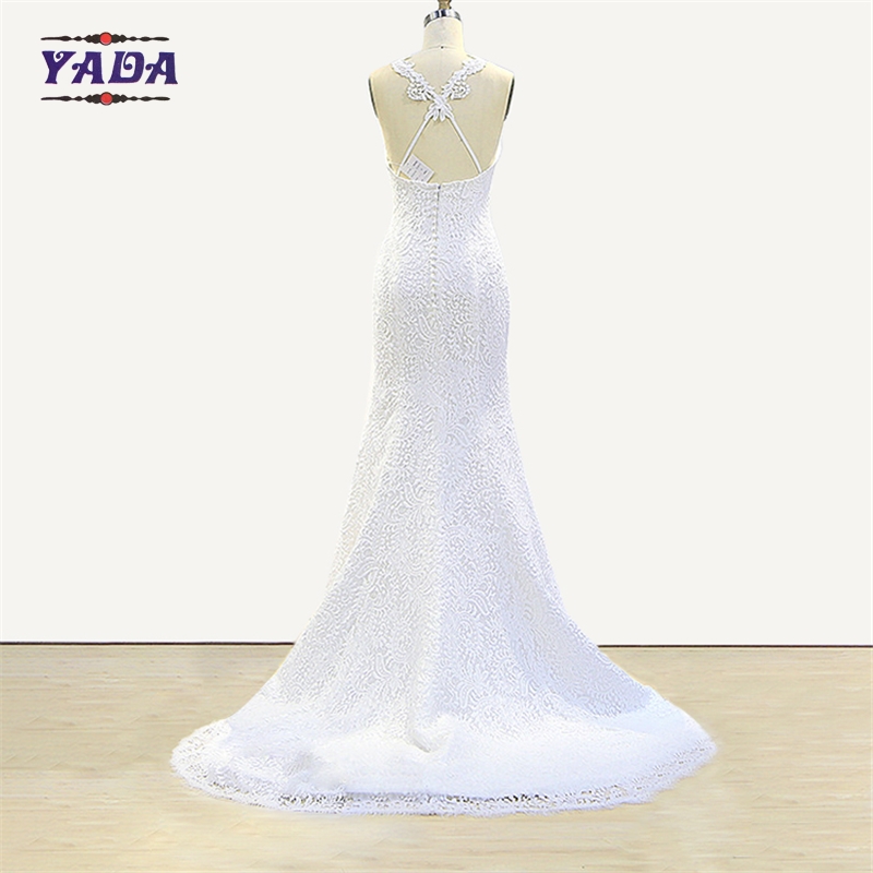 Women slim fit v neck alibaba lace sexy bridal mermaid dress patterns wedding dresses China