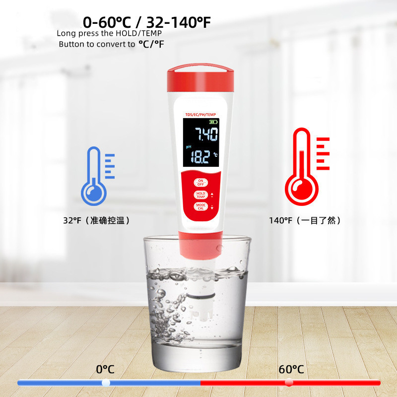 PH Range Accuracy±0.05 pH Digital Water Tester for Pool Aquariums Drinking Water