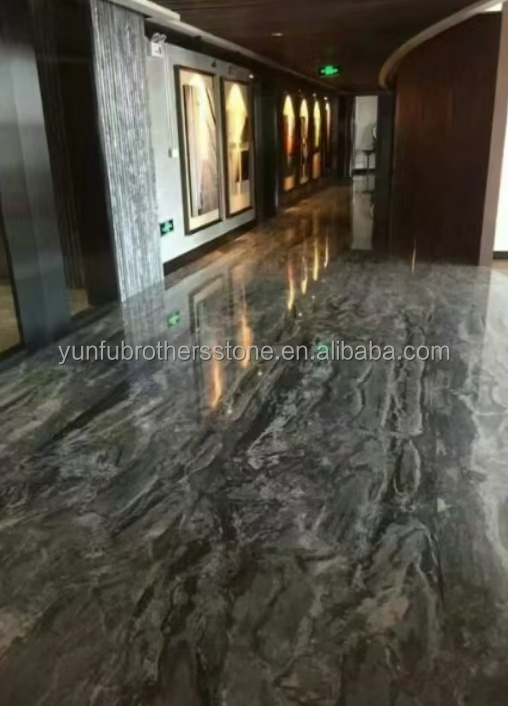 Custom Modern Polished Wave Grey Marble Board for Hotel Wall Panel Floor Design Style