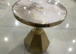 Anti Collision 60cm Stainless Steel Marble Coffee Table